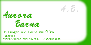 aurora barna business card